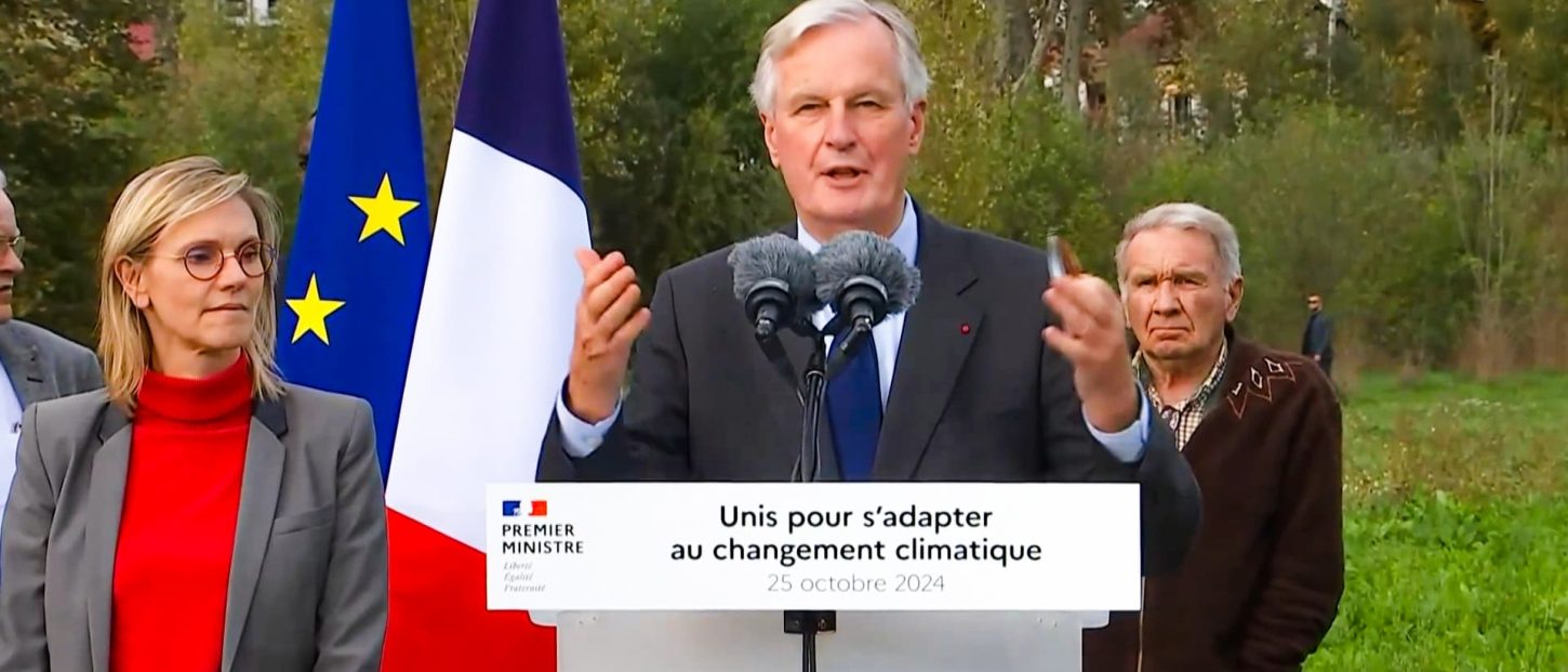 michel barnier présente le plan national d'adaptation au changement climatique