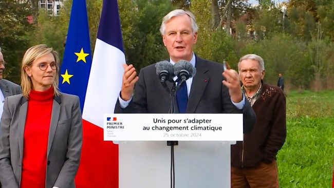 michel barnier présente le plan national d'adaptation au changement climatique