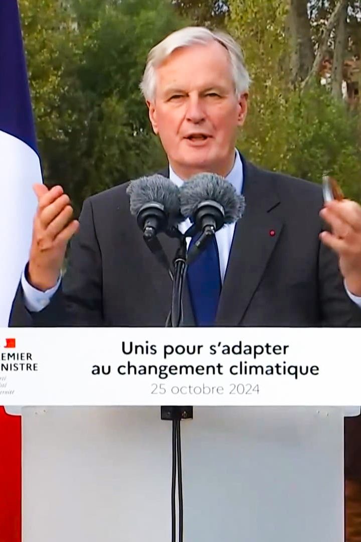 michel barnier présente le plan national d'adaptation au changement climatique