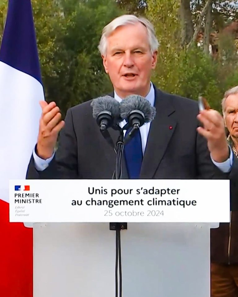 michel barnier présente le plan national d'adaptation au changement climatique