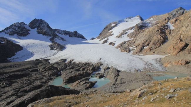 Le glacier de Saint-Sorlin dans les alpes françaises est en net recul. //Photo : B. Jourdain